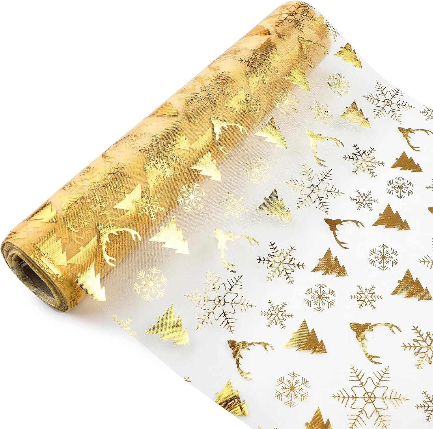 ServiceTopper Table Runner Goud Metallic Glitters voor Kersttafeldecoratie, Breedte: 28 cm, Lengte: 15 m