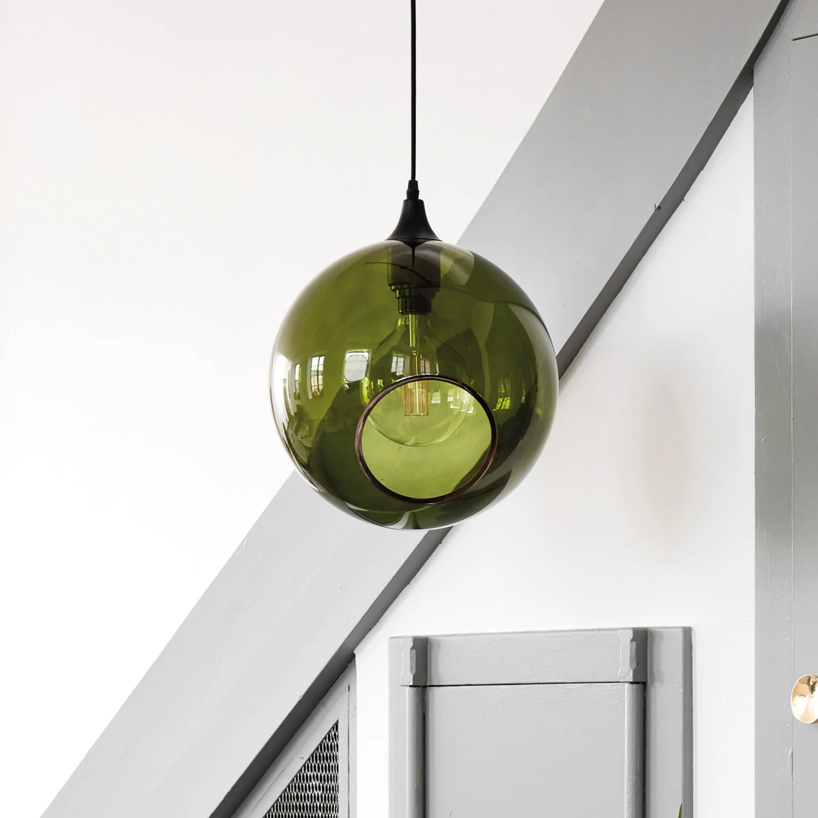Ballroom XL hanglamp Army van DESIGN BY US - Ronde glazen designlamp voor woonkamer en eetkamer