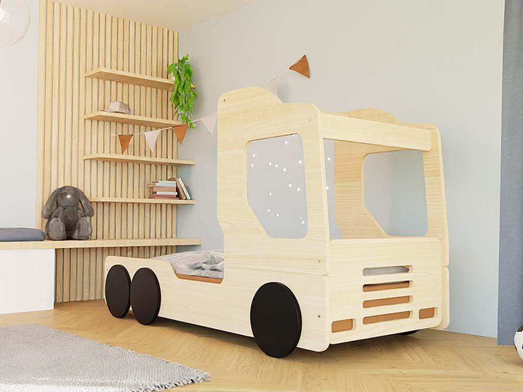 Kinderautobett in Form eines Lastwagens TRUCKY - 80x190 cm - Weiß