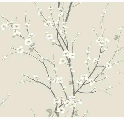 A-Street Prints Monterey Ivory Floral Branch Wallpaper