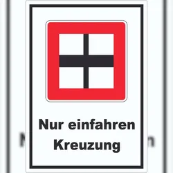 HB-Druck Nur einfahren in die Hauptwasserstraße Kreuzung wenn niemand behindert wird Aufkleber mit Symbol und Text A0 (841x1189mm)