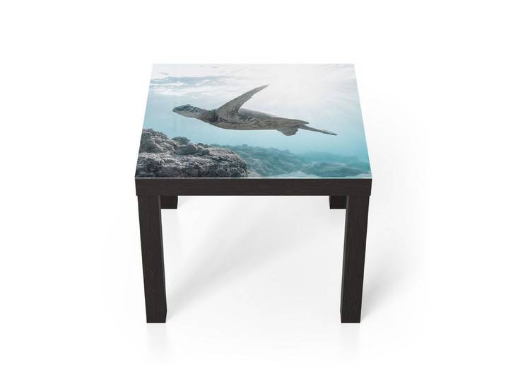 DEQORI Couchtisch 'Sonnenstrahlen Segler', Glas Beistelltisch Glastisch modern