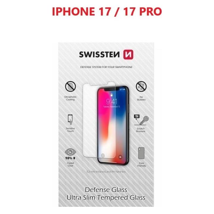 Swissten Tempered Glass for Apple iPhone 17/17 Pro Re 2,5D (1 Stk., Apple iPhone 17, Apple iPhone 17 Pro) (74518014)