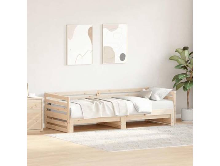 RJPLMFV Tagesbett aus massivem Kiefernholz, 80 x 200 cm mit Barrieren Ohne Matratze, Lattenrost, Stauraum, Multifunktionssofa