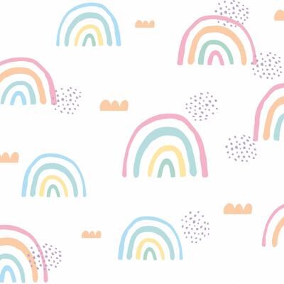 RoomMates Pink & White Rainbow's End Peel and Stick Wallpaper