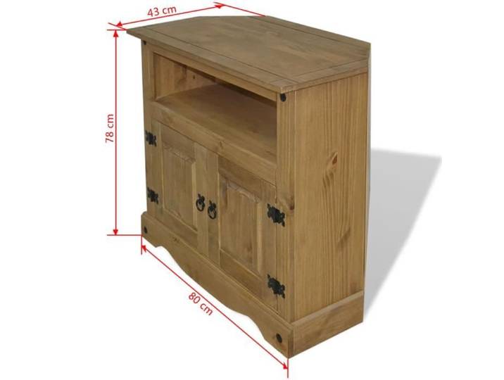 Table console en pin mexicain - KIMISS - Gamme Corona - 2 tiroirs - Marron