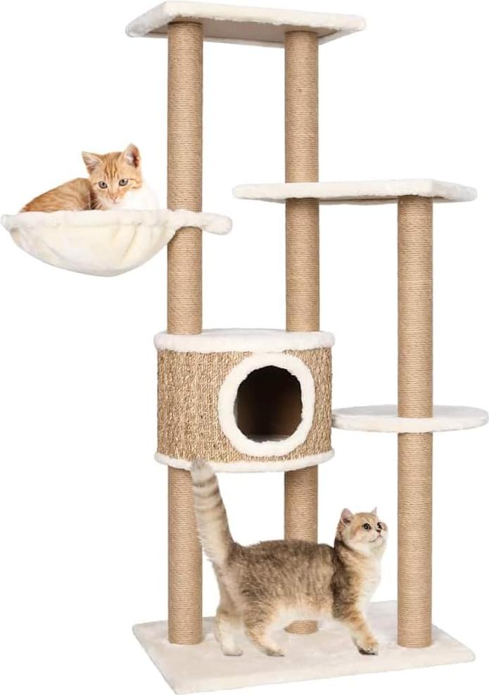Famanu Katzenmöbel mit Kratzsäulen und Katzenhöhle - Spiel- und Entspannungsbereich für Katzen