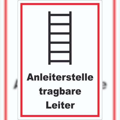 HB-Druck Aufkleber Anleiterstelle tragbare Leiter A3 (297x420mm)