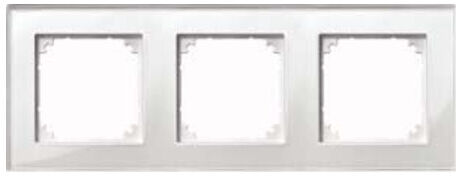 Merten Cadre verre 3f. blanc brillant/horizontal/vertical 489319 (489319)