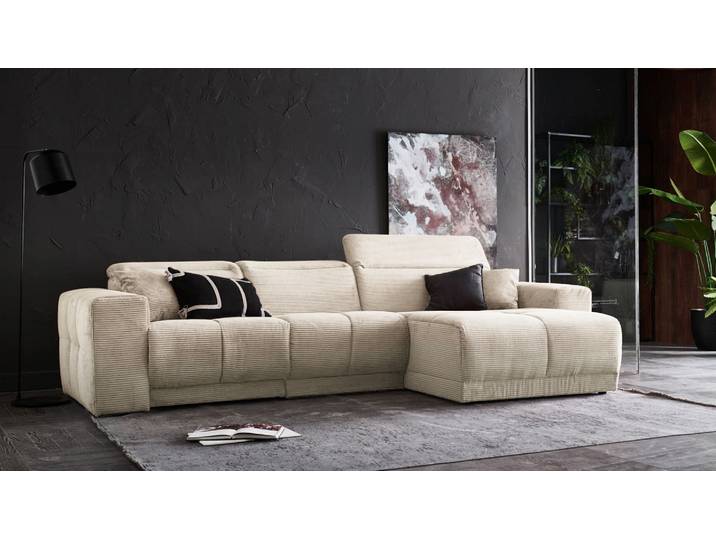 Ecksofa Toni mit Motor. Relaxfunktion Cord Stoff