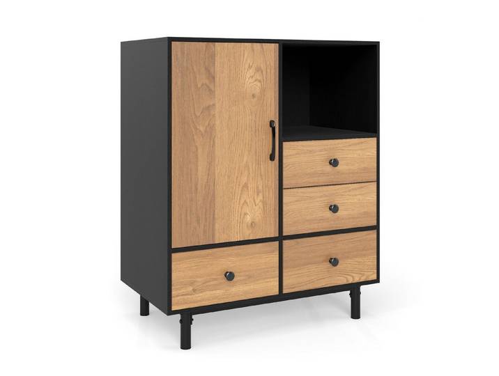COSTWAY Sideboard, mit 4 Schubladen, Holz Aufbewahrungsschrank