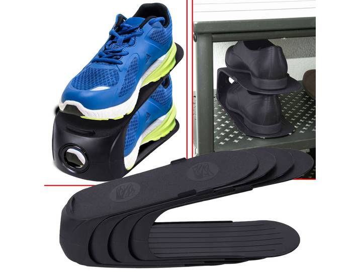 Schuh-Organizer, 4tlg.-Set, schwarz, Schuh-Ablage
