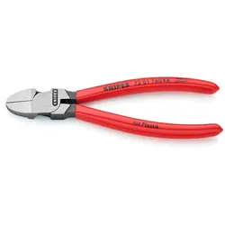 KNIPEX Seitenschneider für Kunststoff runder Kopf mit Kunststoff überzogen 160 mm - 7201160KA