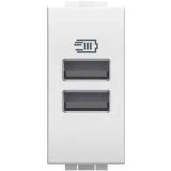 Legrand N4191AA LivingLight USB-Ladesteckdose 1-modulig mit 2x USB-A in der Farbe Weiß