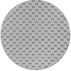 TEPPICH Flachgewebe LANGAU in Silber, mit Schachbrettmuster, Ø 200 cm
