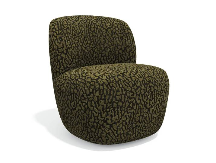 Fauteuil pivotant en tissu à motif kaki
