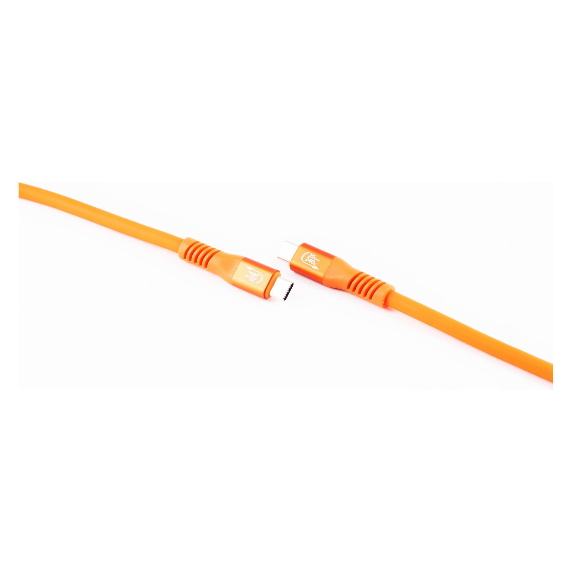Flexline -USB-C Ladekabel, USB 3.2, 240W, orange, 0,25m (0.25 m, USB 3.2 Gen 2x2, 240 W) (FL31-77007)
