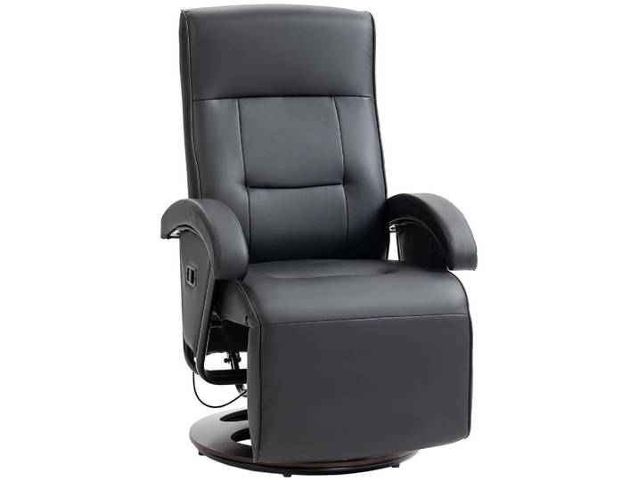 ComfortXL Fernsehsessel De-06312 mit Fußstütze, 135° neigbar Schwarz, Metall, 66x107x86 cm, Wohnzimmer, Sessel, Fernsehsessel