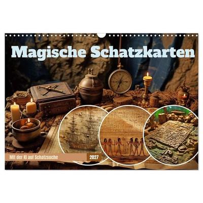 Magische Schatzkarten (Wandkalender 2027 DIN A3 quer), CALVENDO Monatskalender