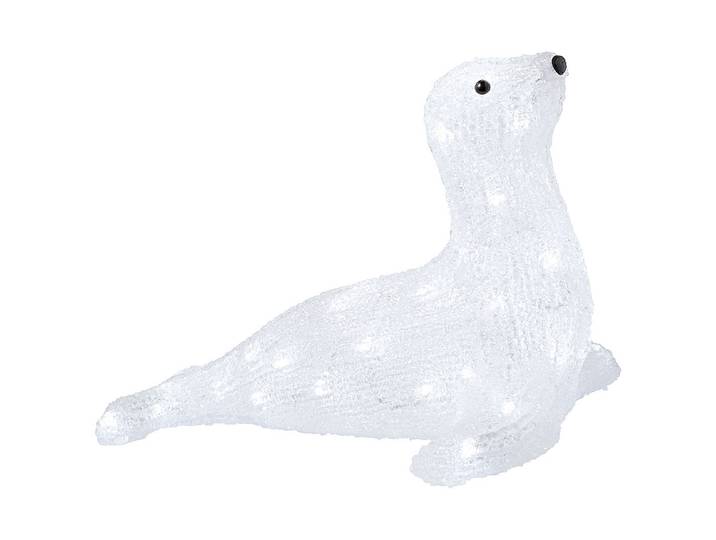LED Seehund liegend 28cm 48Led weiss