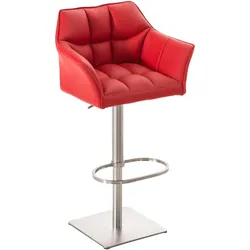 Proregal CHEFGASTRO Barhocker PHILADELPHIA Edelstahl HxBxT 88x64x45cm Kunstleder Rot Barstuhl