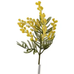 Decoris Künstliche Mimose mit Stiel 21x38cm Kunstblumen Dekoblumen Blumendeko Stielblumen Blumen Deko Blumenschmuck Gelb