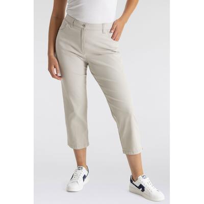 Caprihose KJBRAND "Betty 7/8", Damen, Gr. 46, N-Gr, beige, Web, Obermaterial: 60% Baumwolle, 37% Polyamid, 3% Elasthan, Basic schmal, Hosen Caprihose, Sommerhose