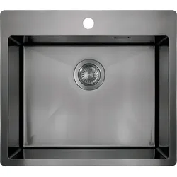 Neuesbad Edelstahlspülen, Titan, 1-Becken, 550x505x200 mit Befestigungs NB1DEZPOD10B1
