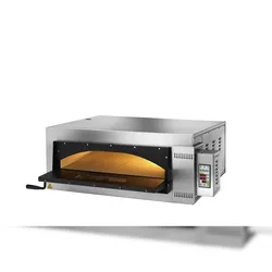 Digitaler professioneller elektrischer Pizzaofen. Gänzlich feuerfester Garraum. Innenbeleuchtung. Fassungsvermögen 4 Pizzen. FIMAR FMD4