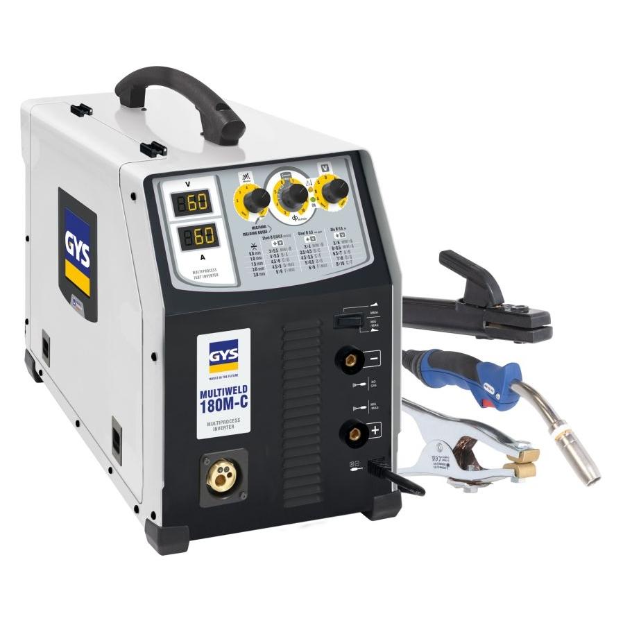 GYS MIG/MAG-Schweissanlage MULTIWELD 180M-C- mit Zubehör 30-180 A Gasg. (078727)