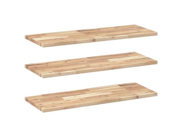 vidaXL Regal Schweberegale 3 Stk. 100x30x2 cm Massivholz Unbehandelt, 3-tlg.