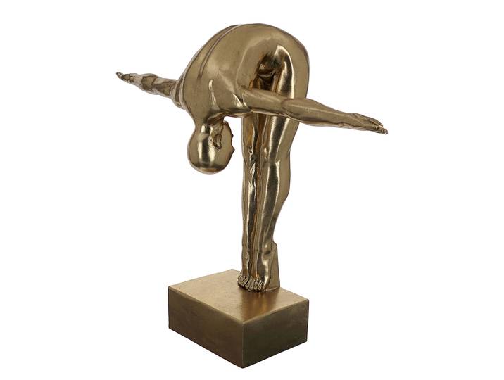 Skulptur Cliffhanger 56 x 47 x 17cm Gold