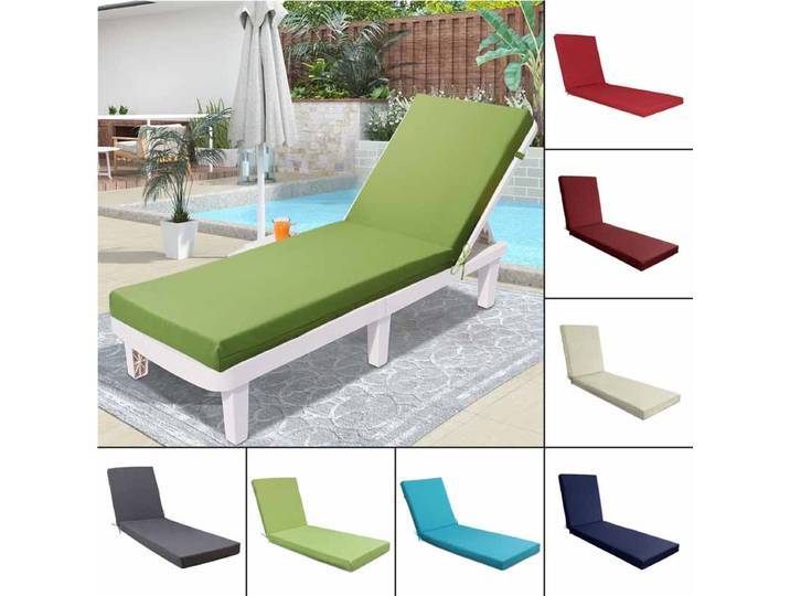 Coussins de Chaise longue d'extérieur, coussin de Chaise longue imperméable, coussinets de Chaise longue de Patio extérieur pour pelouse, piscine et plage