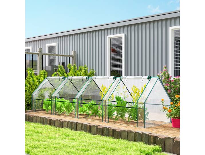 Outsunny Mini Serre Acier PE 360x90x90 cm Transparent