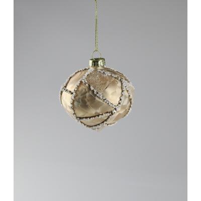 Dekokugel AM DESIGN "Weihnachstsdekoration aus Glas", beige (gold), H:8cm, Glas, Dekofiguren, 6er Set