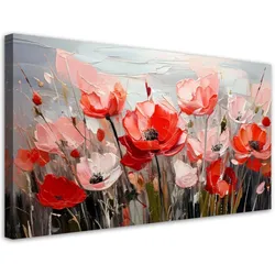 LEINWANDBILD Mohnfeld Blumen 100x50cm