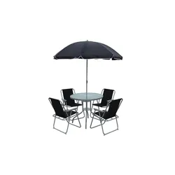 Gartenmöbel 6er-Set   ¦ schwarz ¦ Maße (cm): B: 75 H: 74