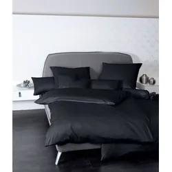 Janine Bettwäsche Colors Mako-Satin 31001 schwarz Kissenbezug 40x40 cm