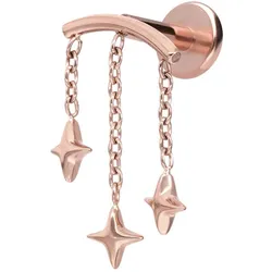 Titan Labret mit Innengewinde BOGEN + 3 STERNE