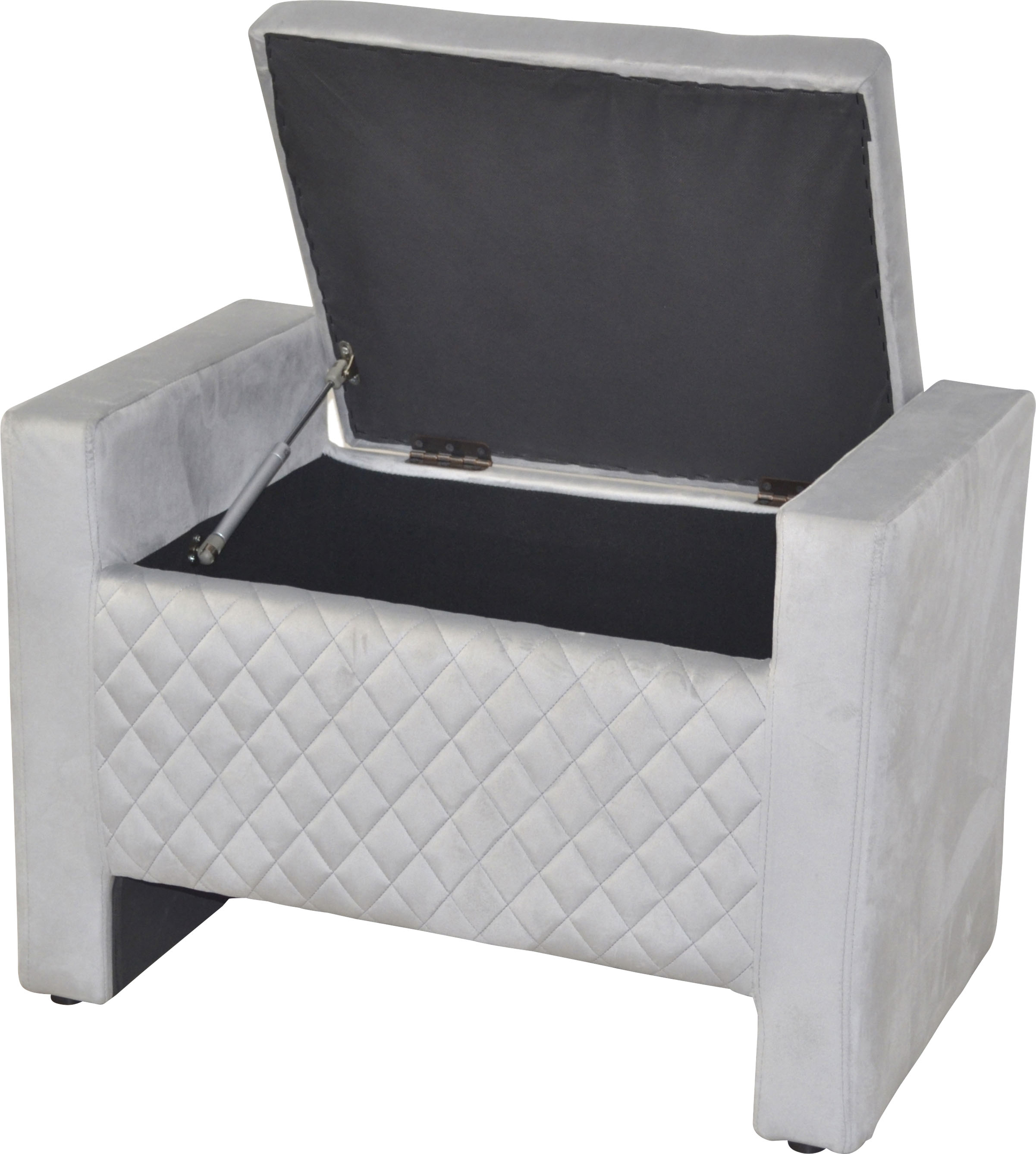 Sitztruhe INOSIGN, grau, B:75cm H:52cm T:45cm, Sitzbänke, Sitztruhe grau B/H/T: 75cm x 52cm x 45cm, Polyester