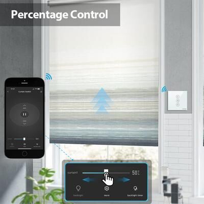 Combo Retail Shop Smart Life WiFi Roller Shutter Curtain Switch, Remote Control, Google Home, Alexa Echo Compatible black Remote