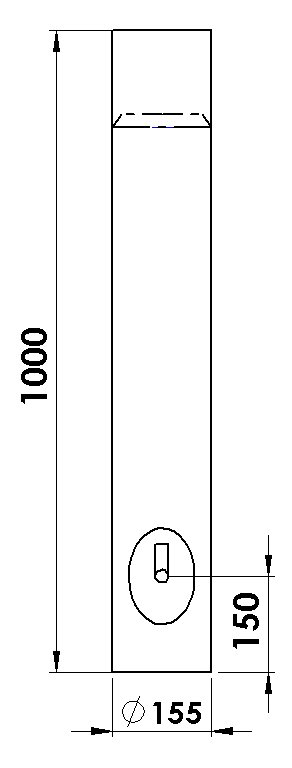 KLEININGGMB Rauchrohr 150 mm ø, 1000 mm mit Drosselklappe 08097344