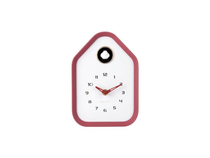 Karlsson Wanduhr Reina, Bordeaux, Kunststoff, 14x20x7 cm, Schlagwerk, Dekoration, Uhren, Wanduhren