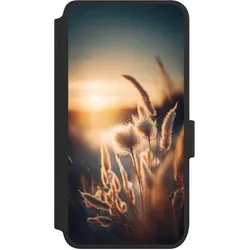 Nivocase Klapphülle für Samsung Galaxy S25 Handyhülle aus Kunst Leder NIVOflip schwarz Natur Sonne (Samsung Galaxy S25), Smartphone Hülle, Schwarz