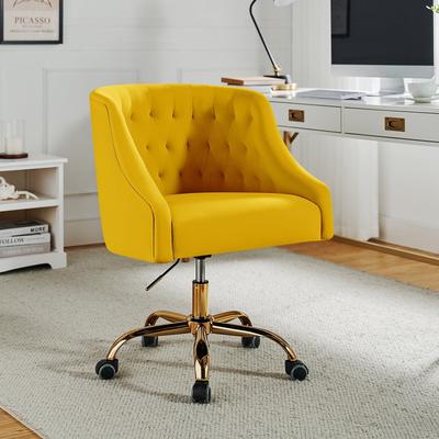 HULALA HOME Lydia Modern Velvet Office Chair Task Chair with Button-tufted Back