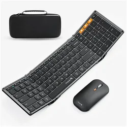 ProtoArc Faltbare Tastatur- und Maus-Set (US, Kabellos), Tastatur, Grau
