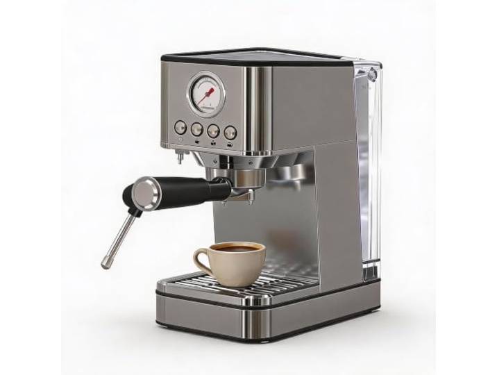 Creperture Halbautomatische Espressomaschine, 20 Bar Druck Kompakte Edelstahl Siebträgermaschine, Thermoblock-Schnellheizung, Milchaufschäumer, 1,7L Wassertank für Cappuccino, Latte