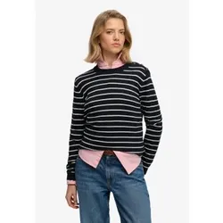 Superdry für Damen. W6110707A Unverzichtbarer navyfarbener Pullover (S), Lässig, Viskose, Marine