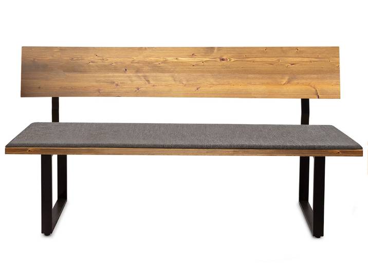 CURBY Sitzbank, rustikale Altholzoptik, Material Massivholz