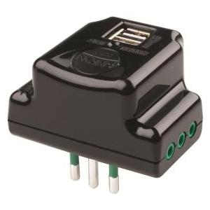 Fanton 87801 Steckdosenadapter Typ L (IT) Schwarz (87801)